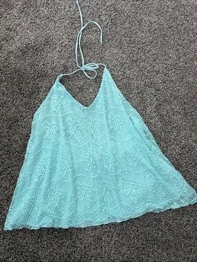Mudd Aqua Lace Halter Camisole Top